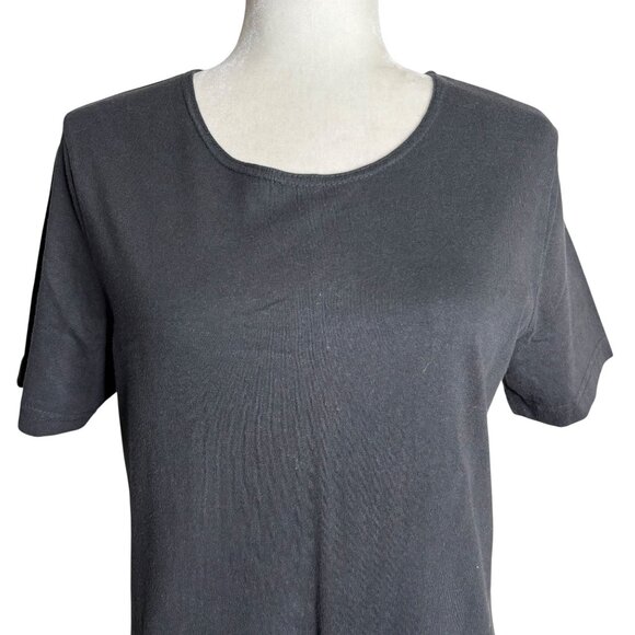 Vintage 90s Coconut Bay Black Petite Medium TShirt Dress Animal Stamped Painted - Picture 2 of 7